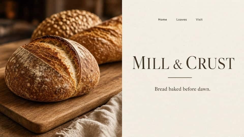 Mill & Crust bakery website